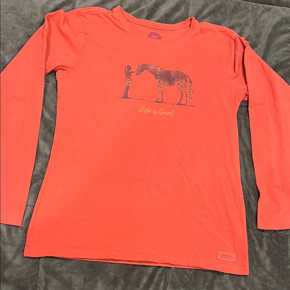 Life Is Good Women’s Coral Long Sleeve Tee